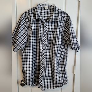 Under Armour Mens Snap Short sleeve Black and White Plaid Size 2XL